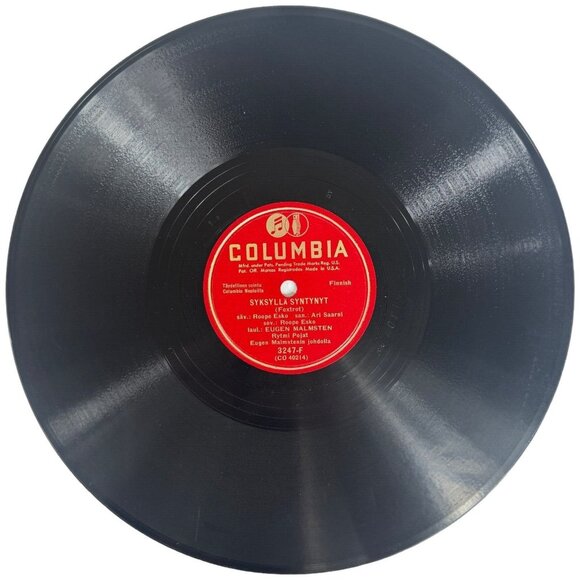 Eugen Malmsten Finnish Tango & Foxtrot 3247-F Columbia 78 RPM - Picture 3 of 4
